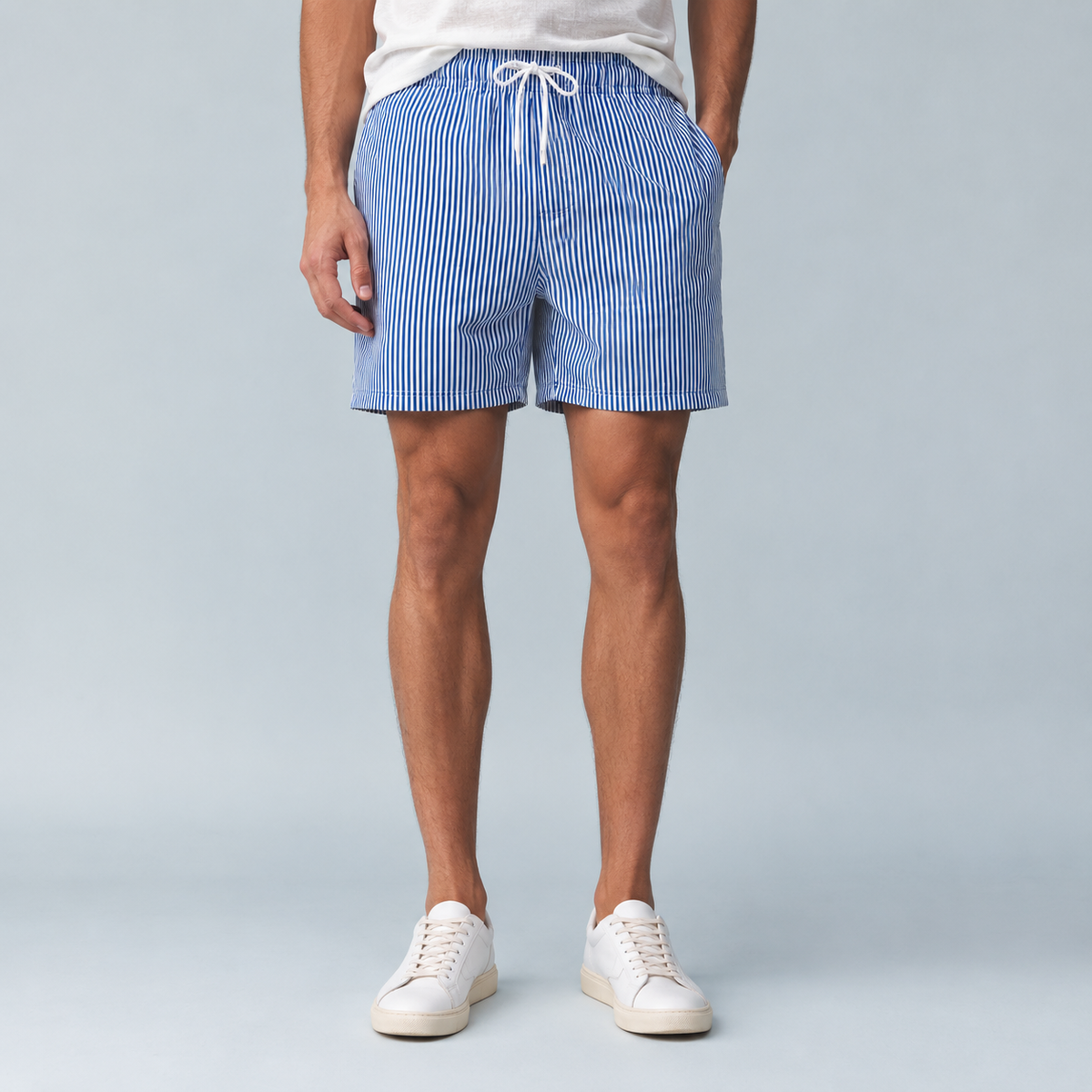 Men's Striped Quick-Dry Swim Shorts
