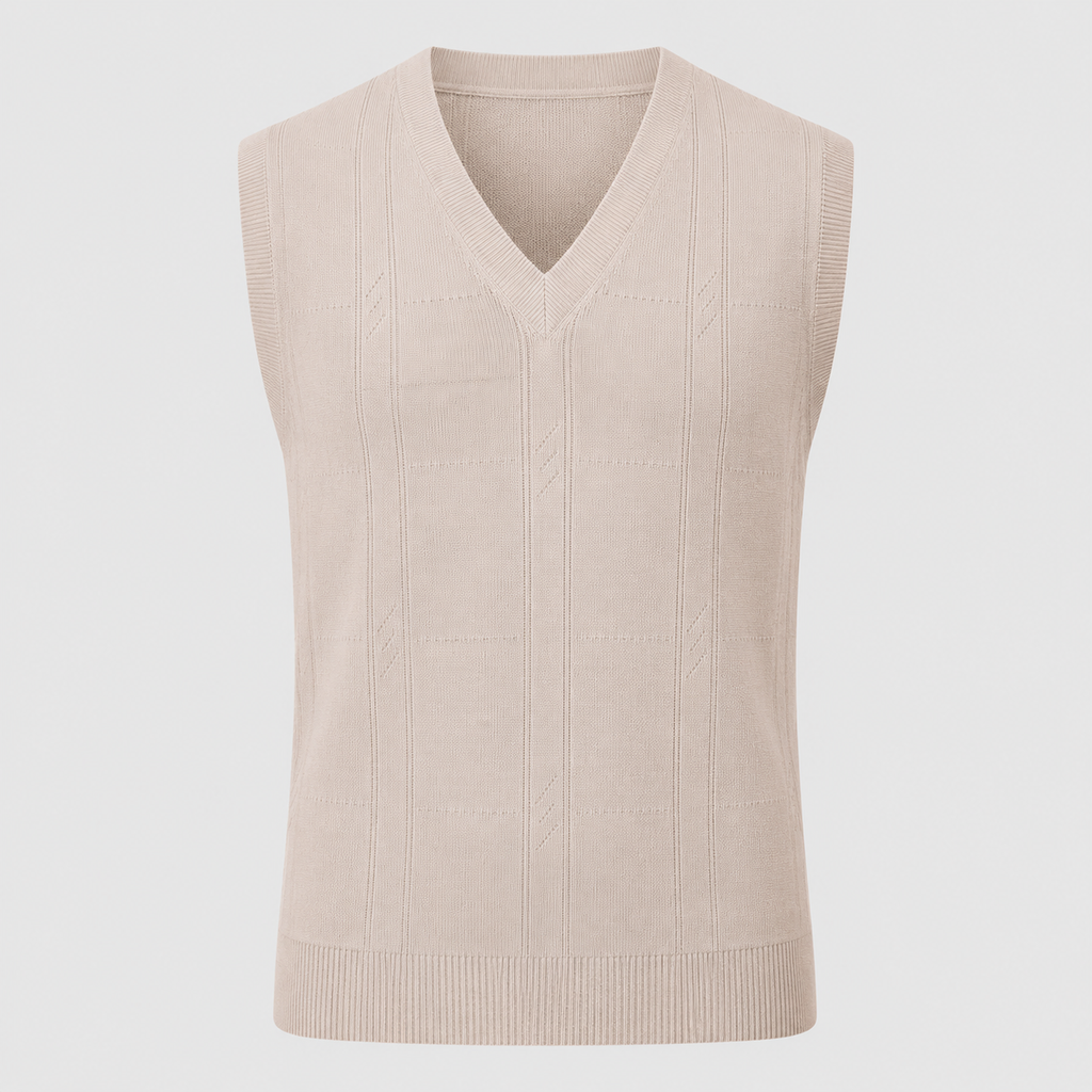 Men's Cable Knit V-Neck Sleeveless Jumper Vest