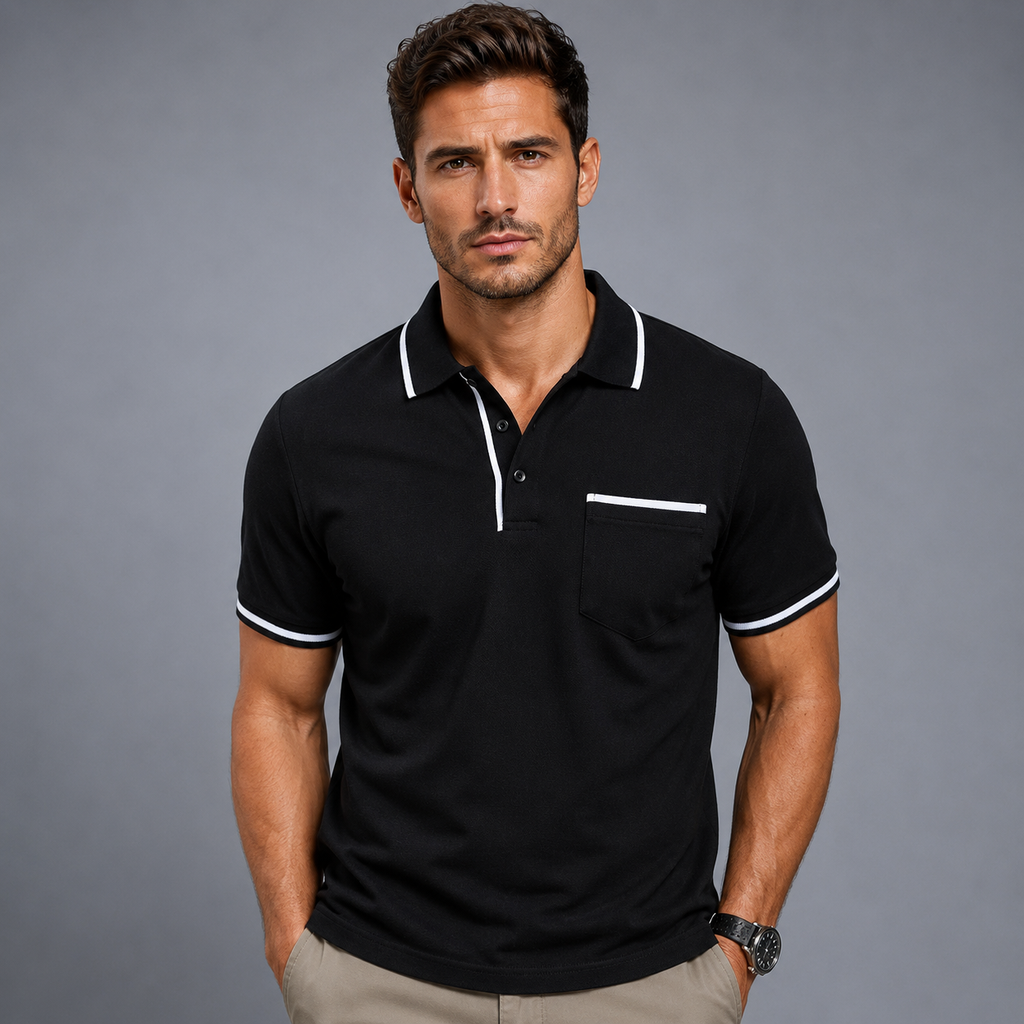 Men's Lightweight Loose Button-Down Polo Shirt