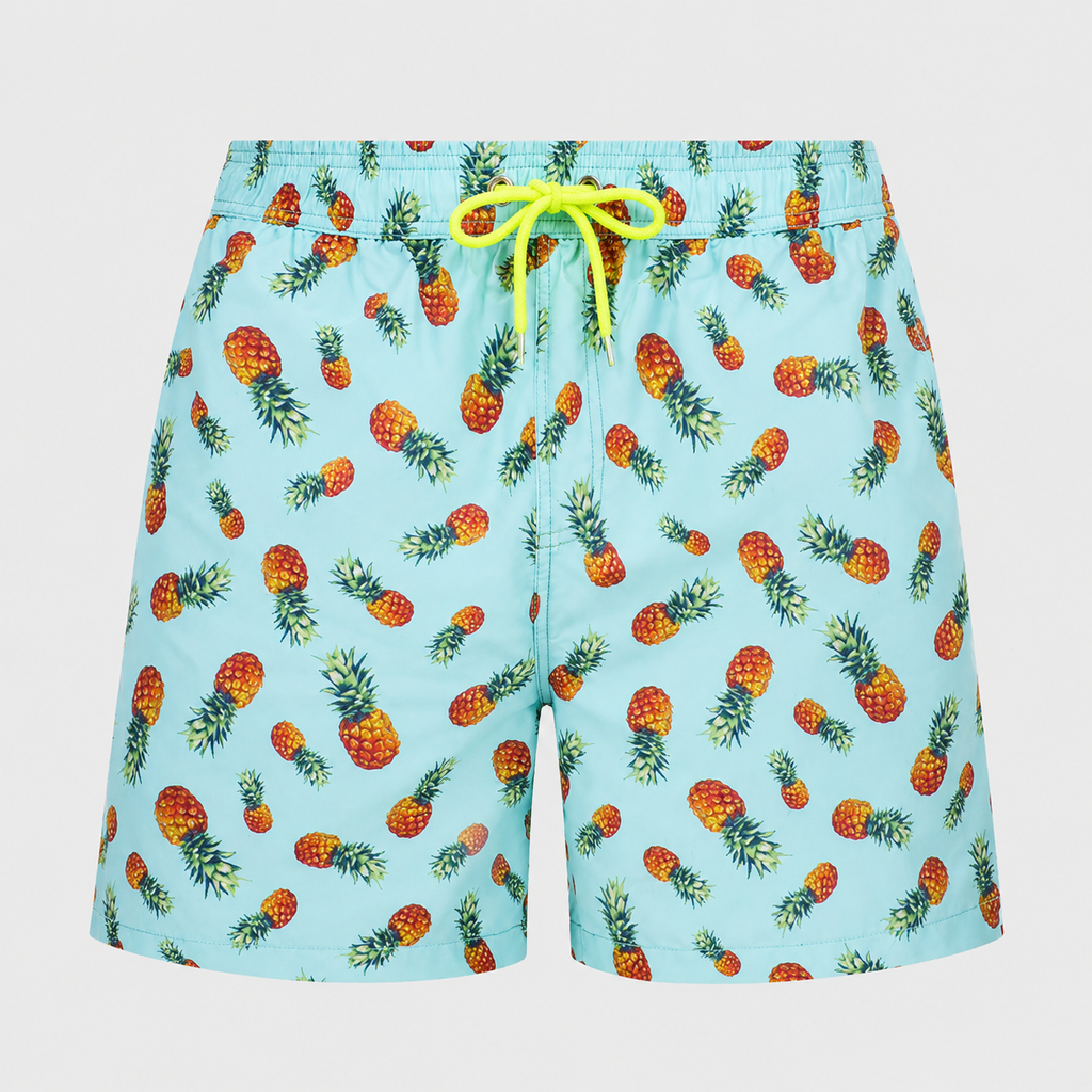 Men's Green Pineapple Quick-Dry Swim Shorts
