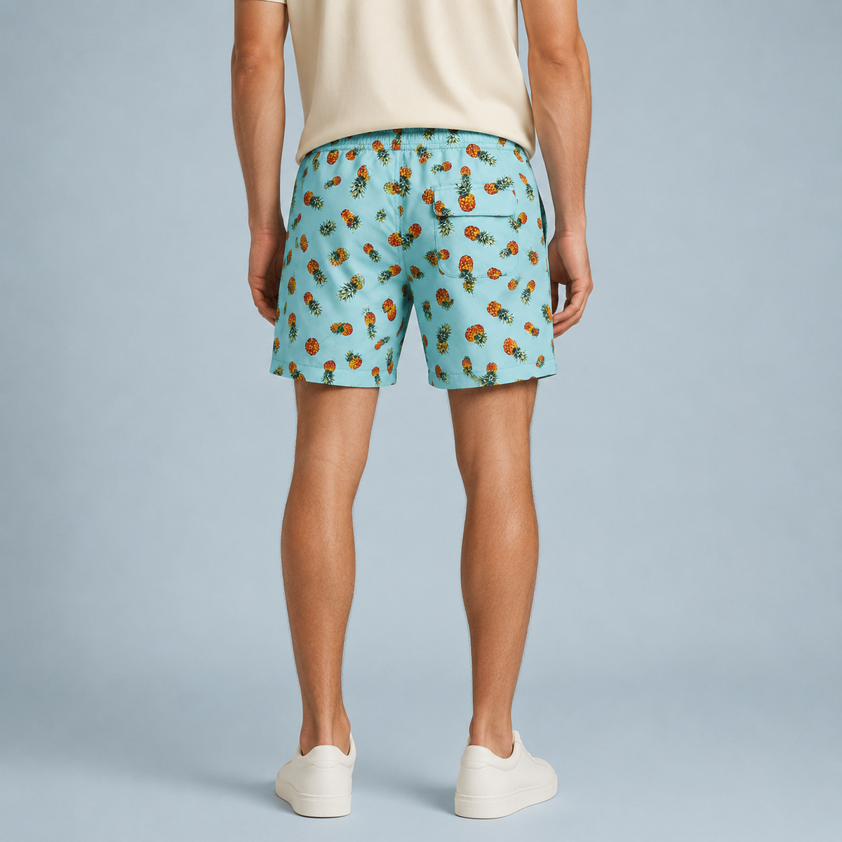 Men's Green Pineapple Quick-Dry Swim Shorts
