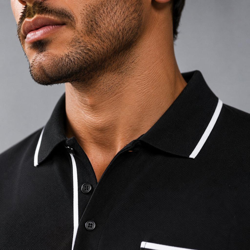 Men's Lightweight Loose Button-Down Polo Shirt