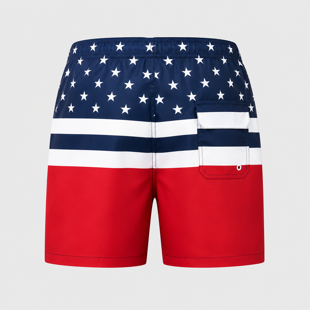 Men's American Flag Quick-Dry Swim Shorts