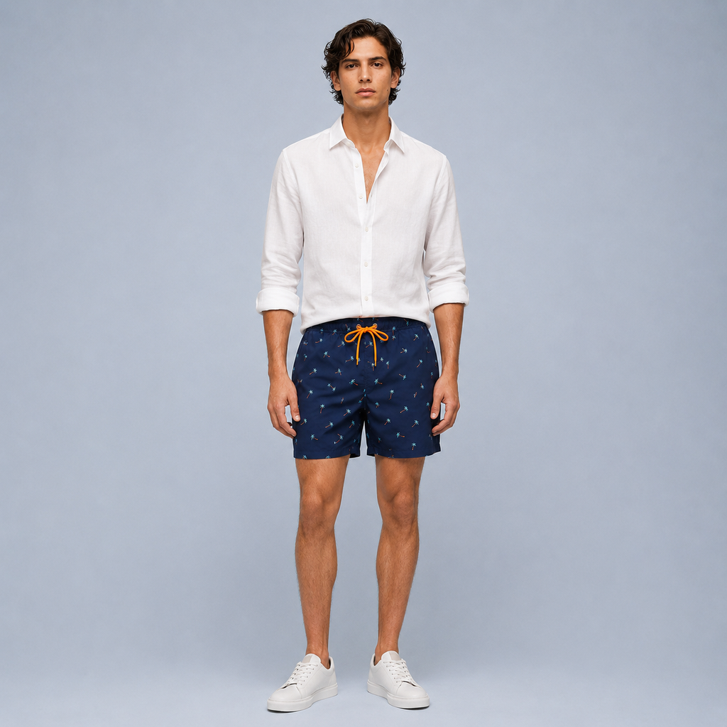 Men's Coconut Tree Quick-Dry Swim Shorts