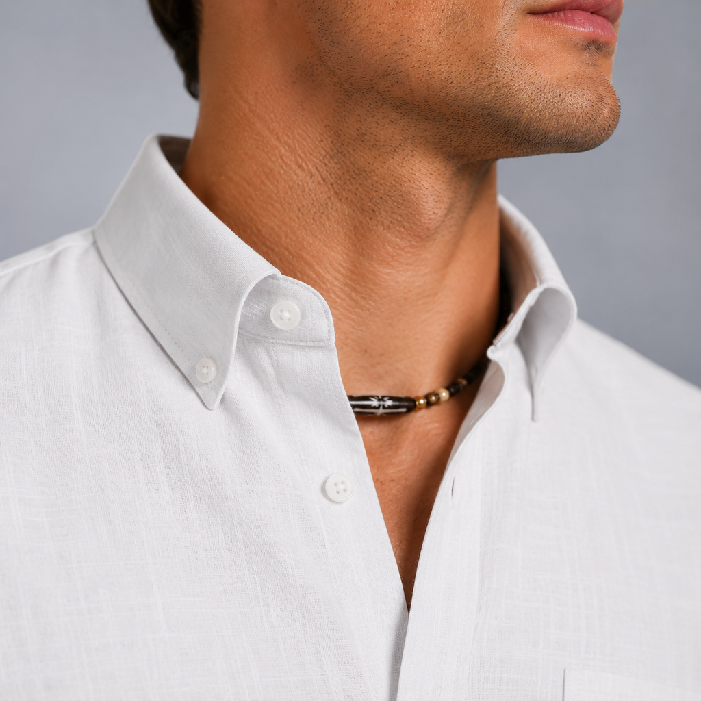 Men's Cotton Short Sleeve Pocket Button-Down Shirt