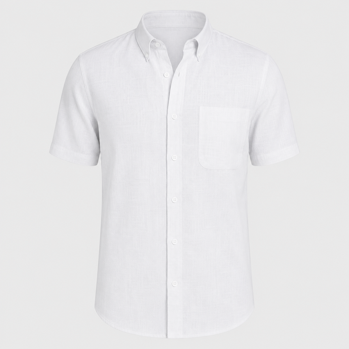 Men's Cotton Short Sleeve Pocket Button-Down Shirt
