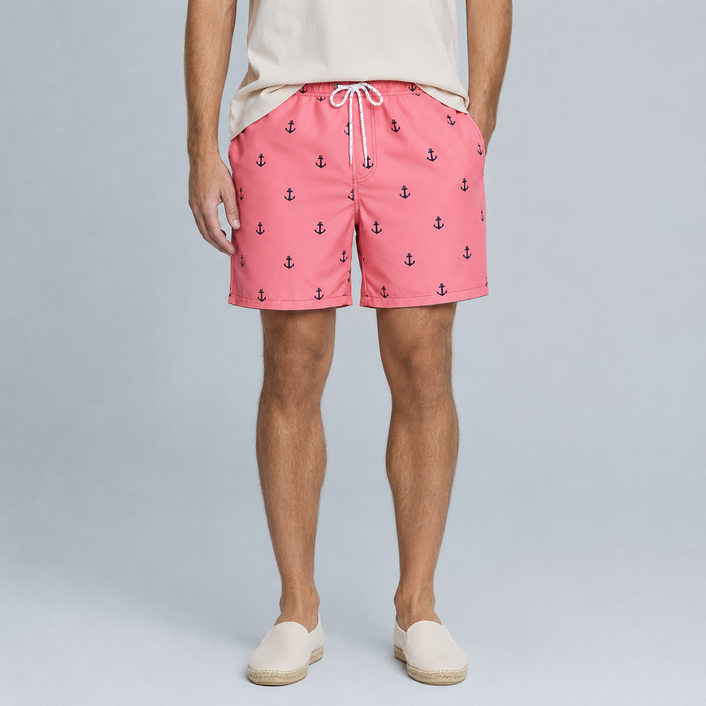 Men's Boat Anchor Quick-Dry Swim Shorts
