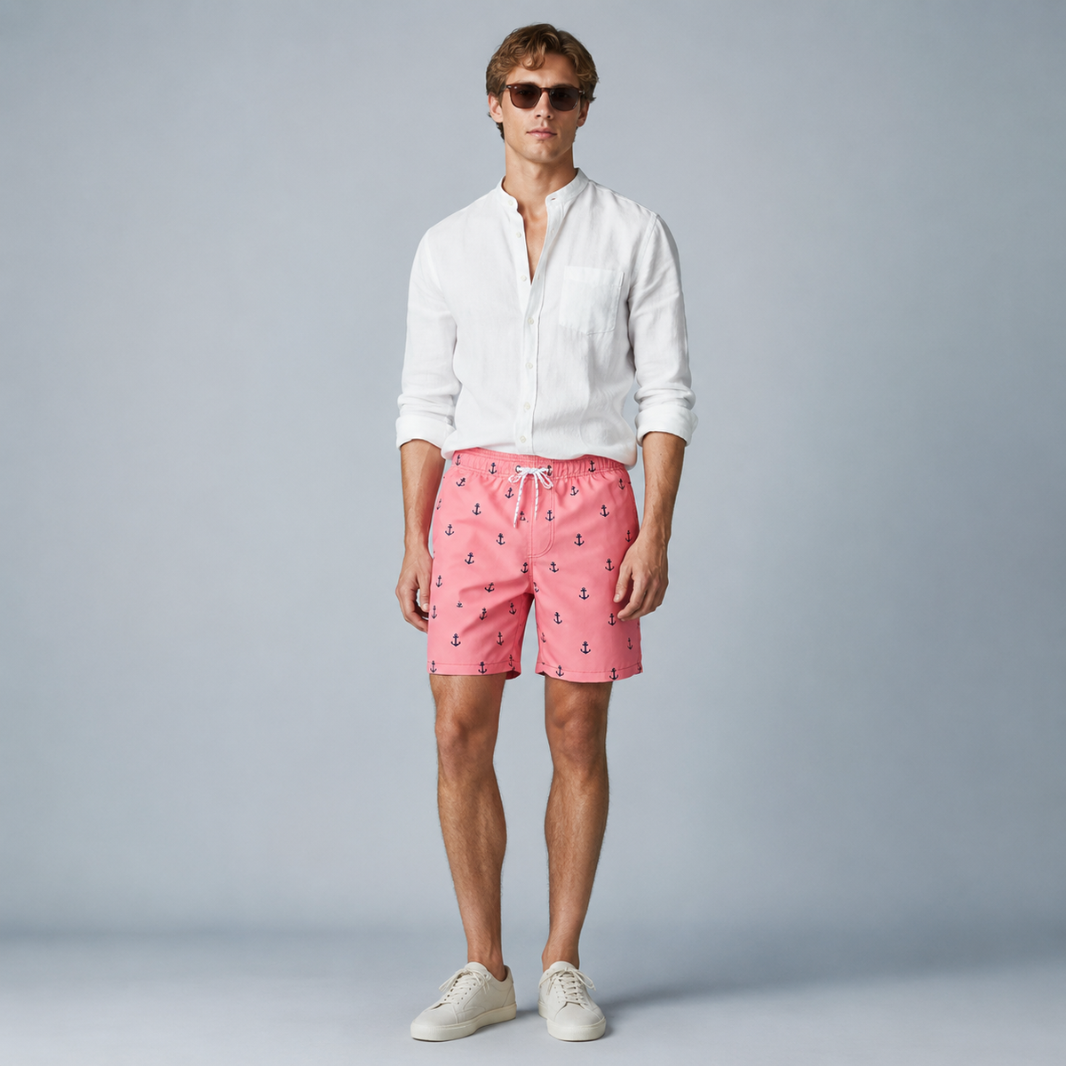 Men's Boat Anchor Quick-Dry Swim Shorts