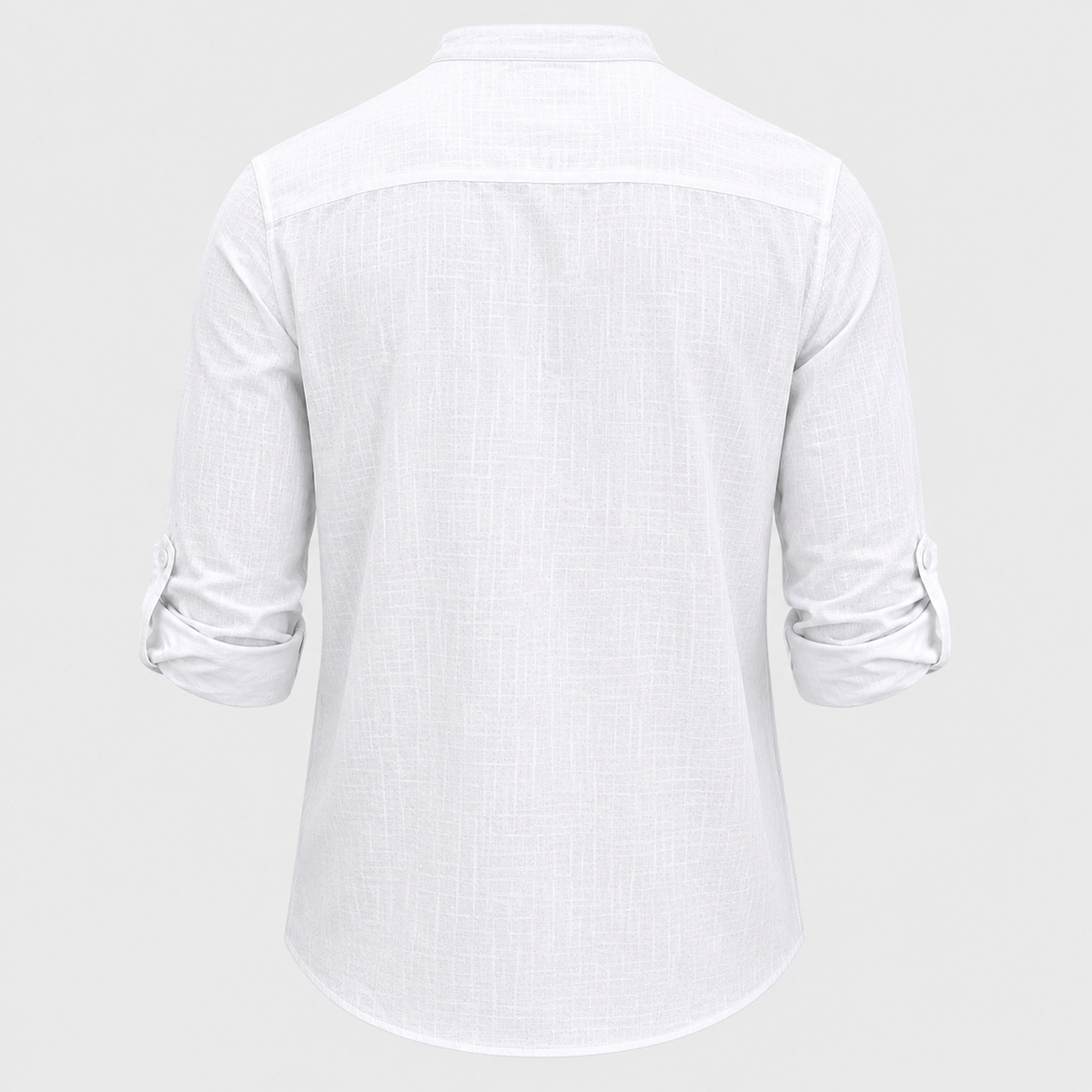 Men's Cotton Linen Half-Button Stand Collar Shirt