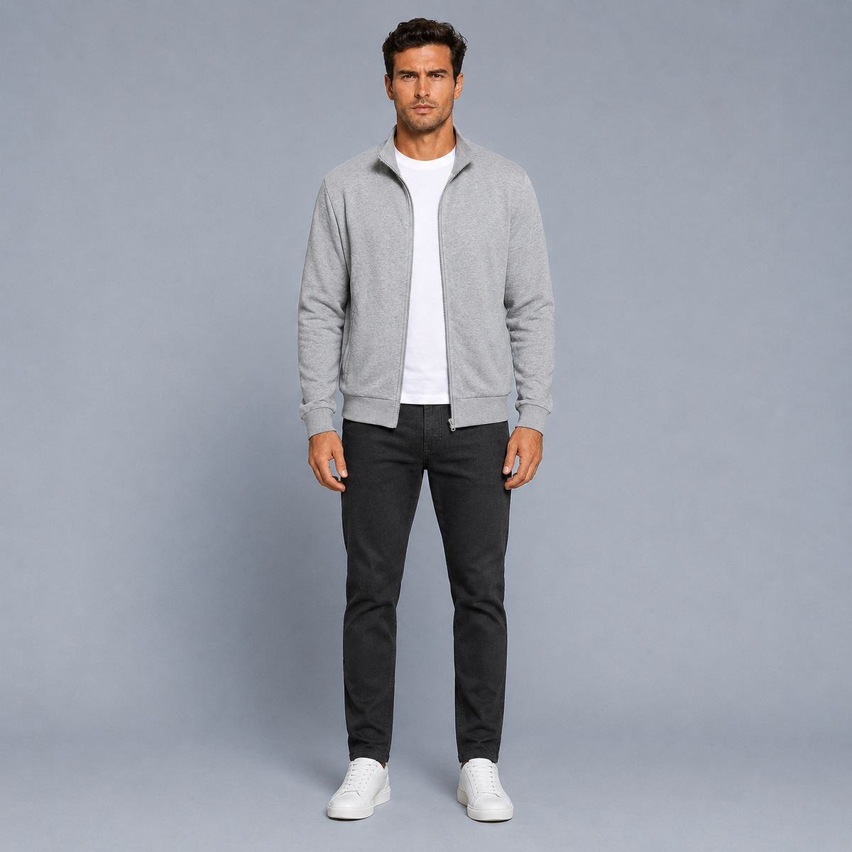 Men's Zip-Up Long Sleeve Sweatshirt Jacket
