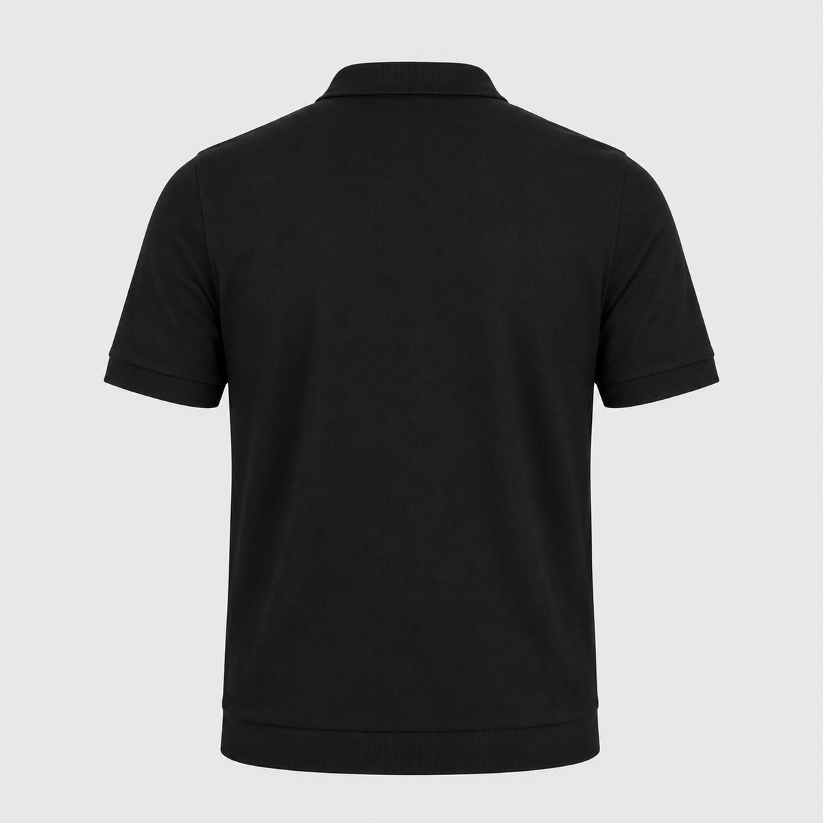 Men's Zip Placket Turn-Down Collar Polo Shirt