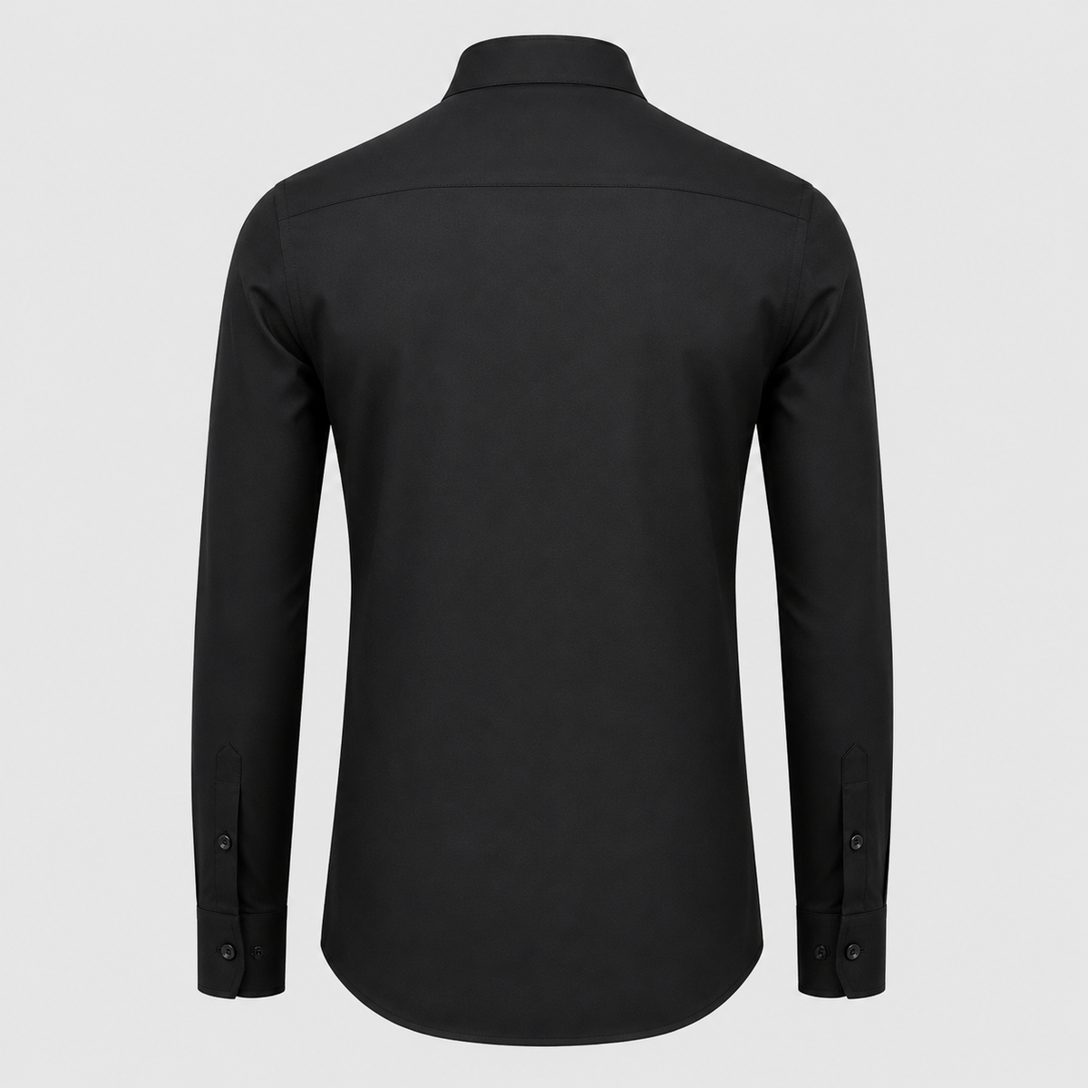 Men's Slim Fit Long Sleeve Black Shirt