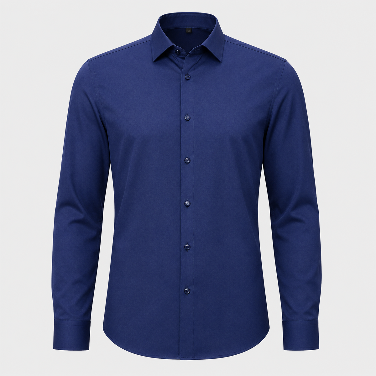 Men's Slim Fit Long Sleeve Navy Blue Shirt