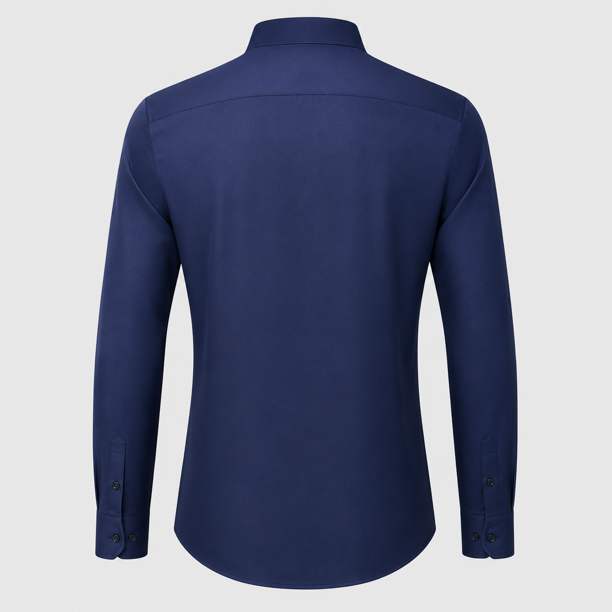 Men's Slim Fit Long Sleeve Navy Blue Shirt