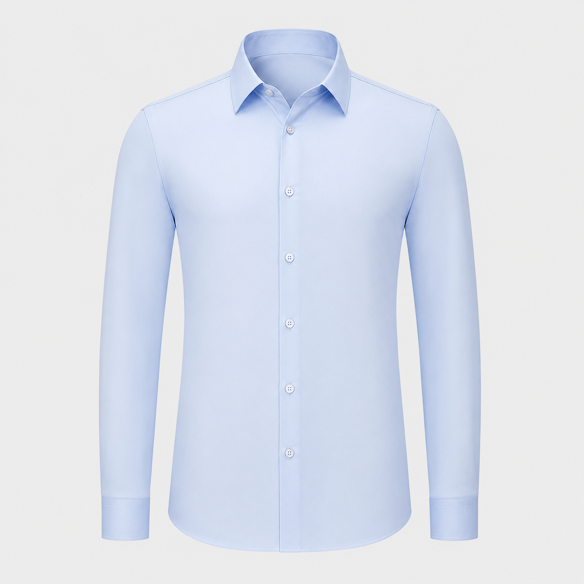 Men's Slim Fit Long Sleeve Light Blue Shirt