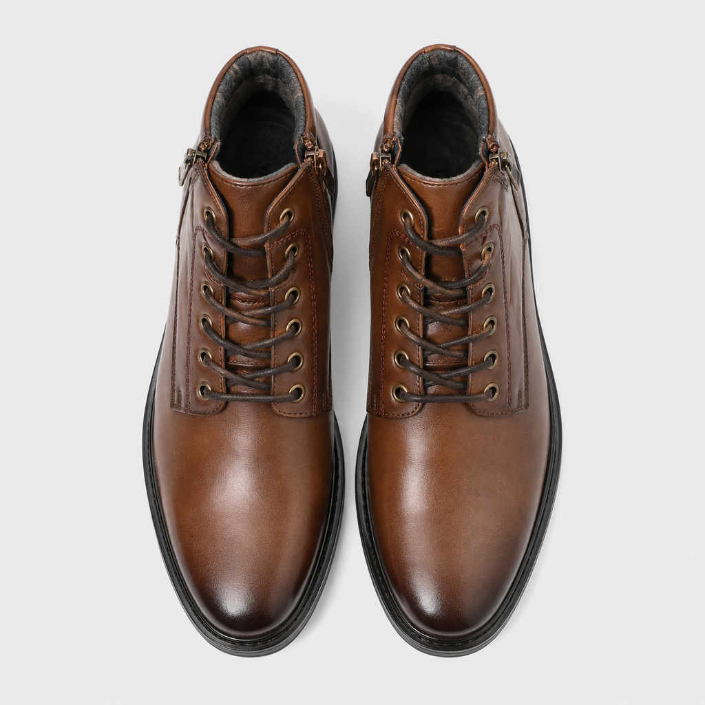 Men's Zip Lace-Up Smart Ankle Boots