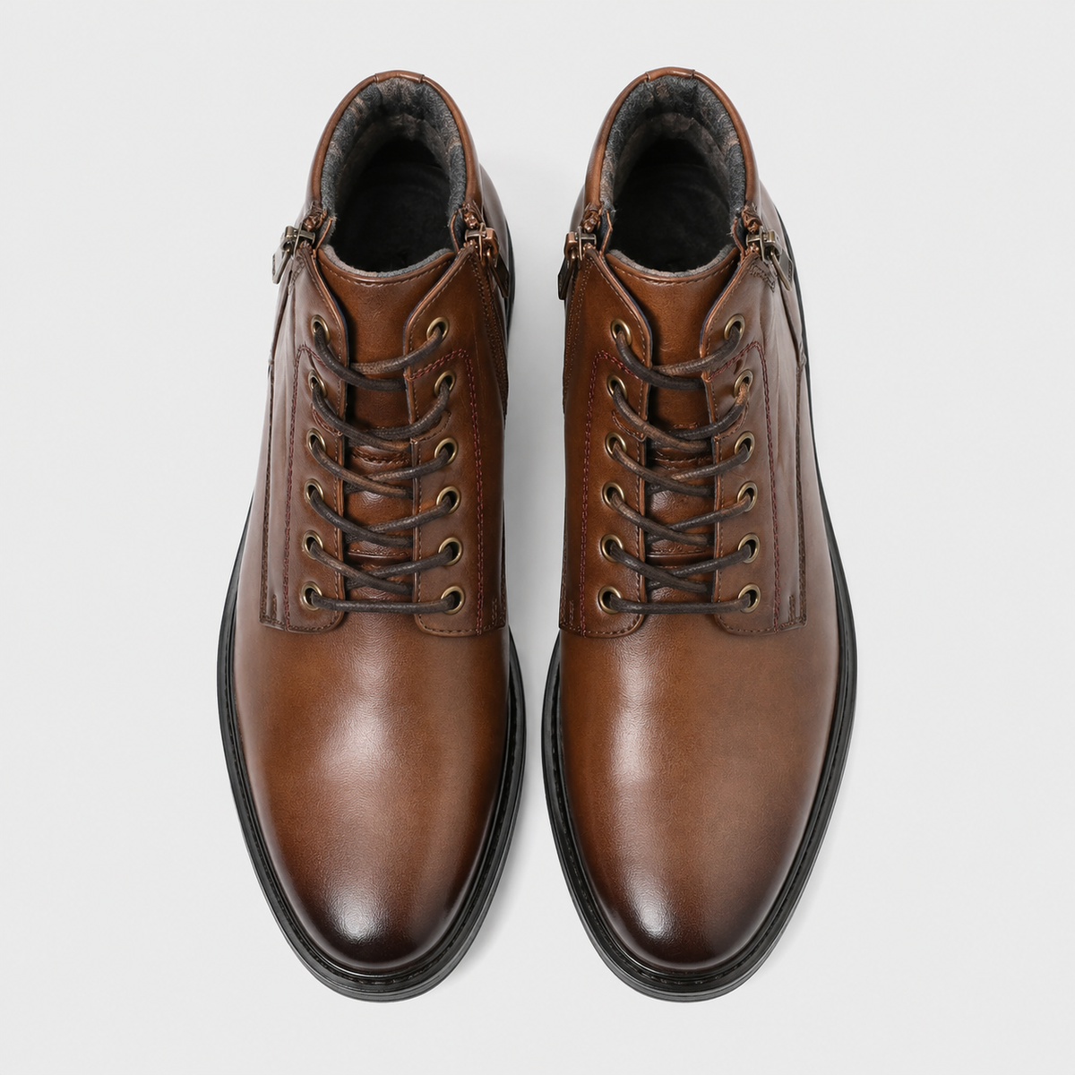 Men's Zip Lace-Up Smart Ankle Boots