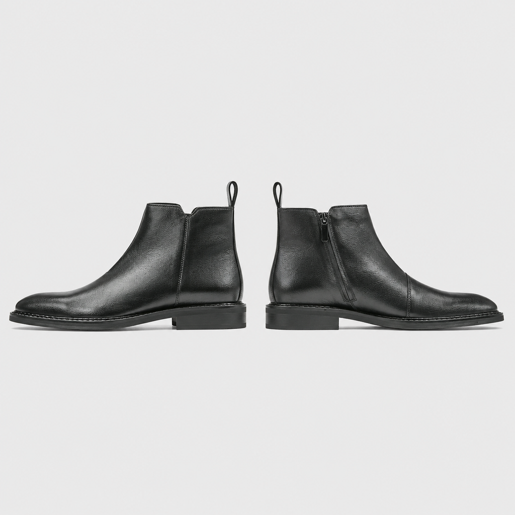 Men's Genuine Leather Pointed Toe Ankle Boots