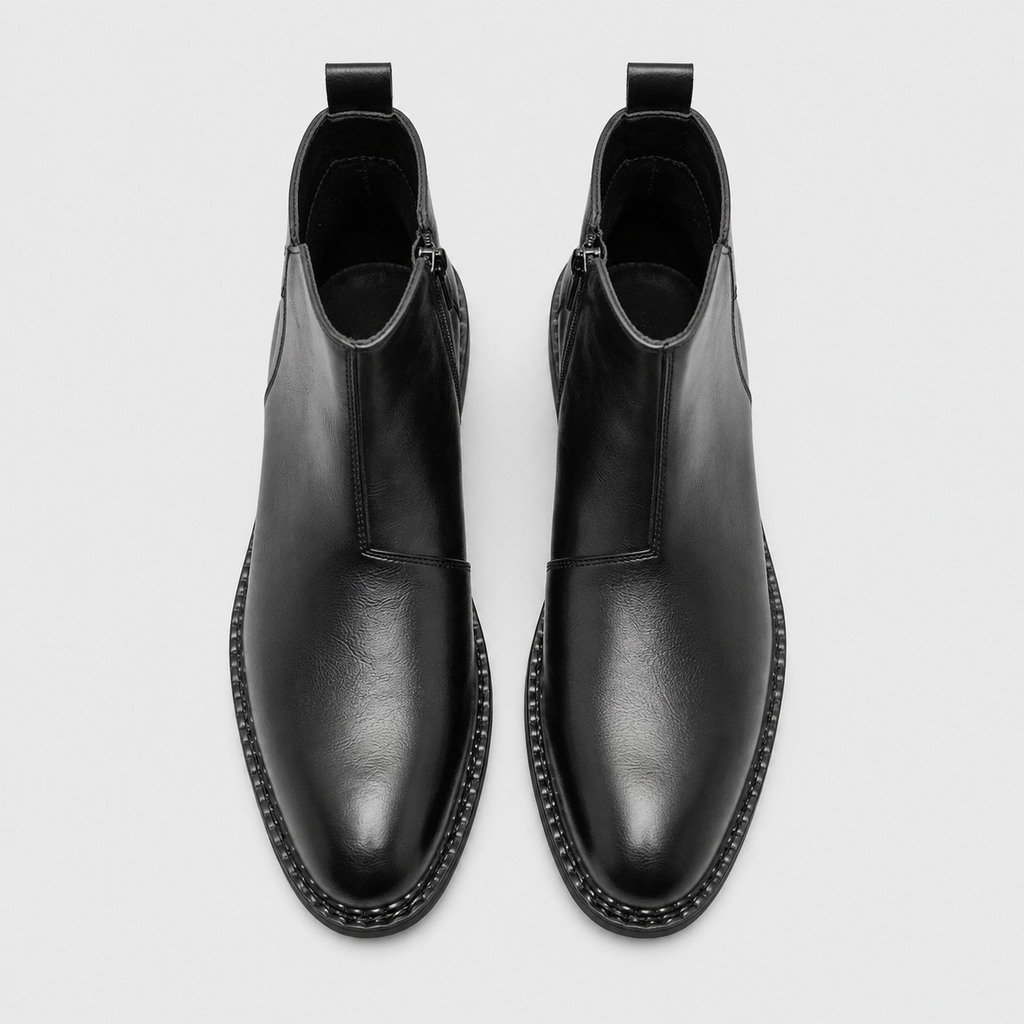 Men's Genuine Leather Pointed Toe Ankle Boots