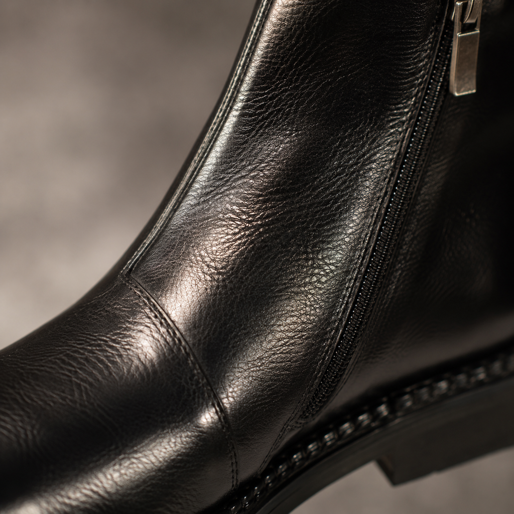 Men's Genuine Leather Pointed Toe Ankle Boots