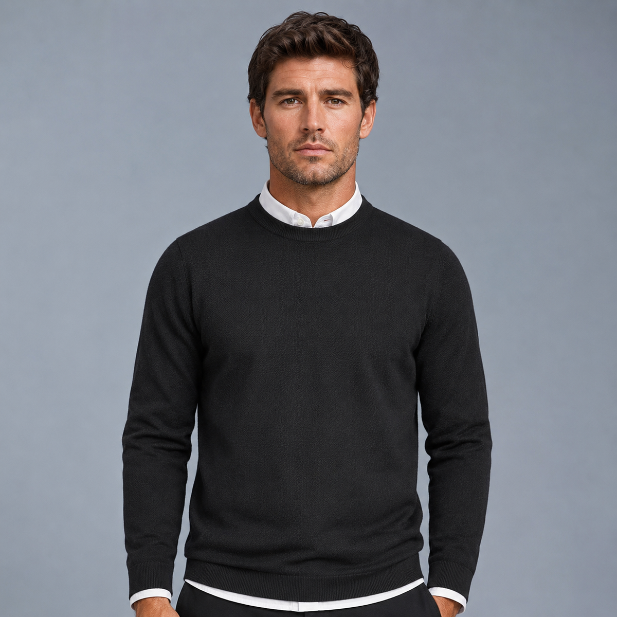 Men's Crew Neck Oversized Knit Pullover Jumper