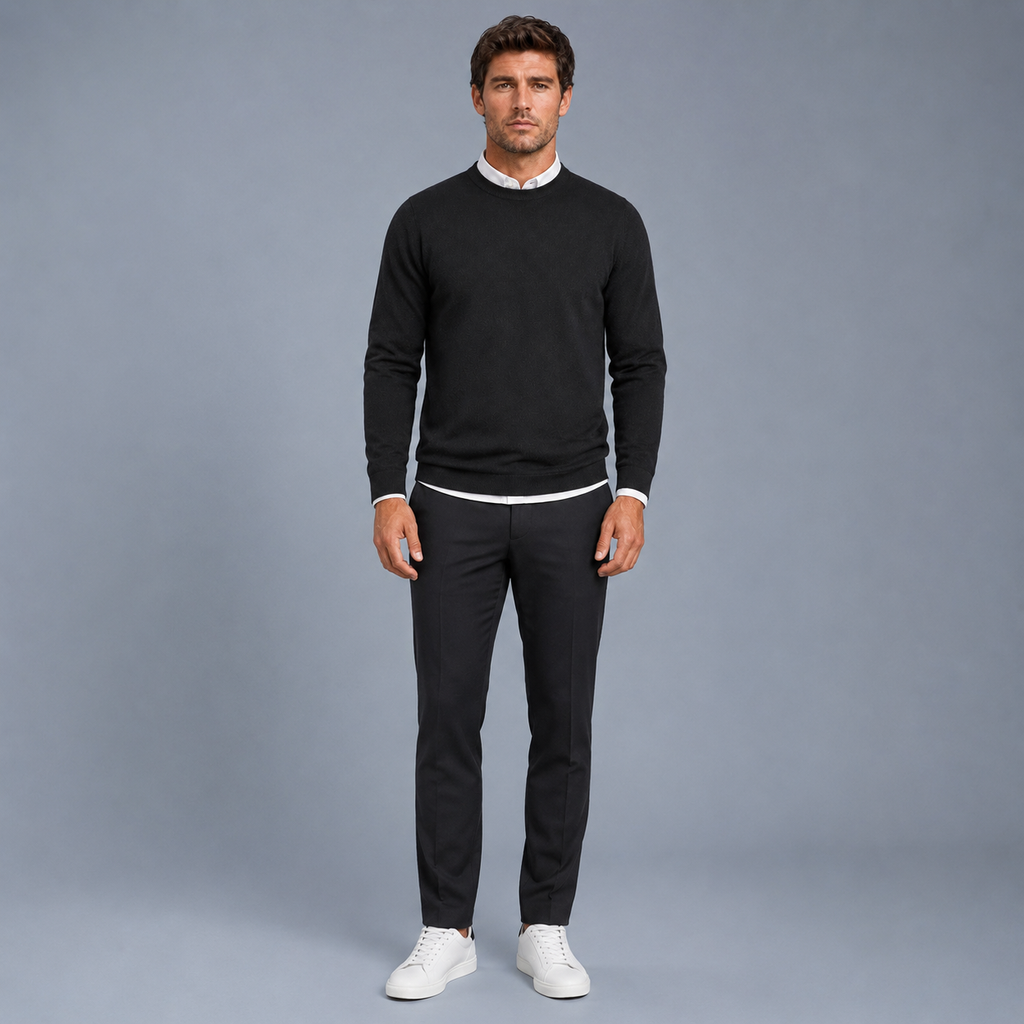 Men's Crew Neck Oversized Knit Pullover Jumper