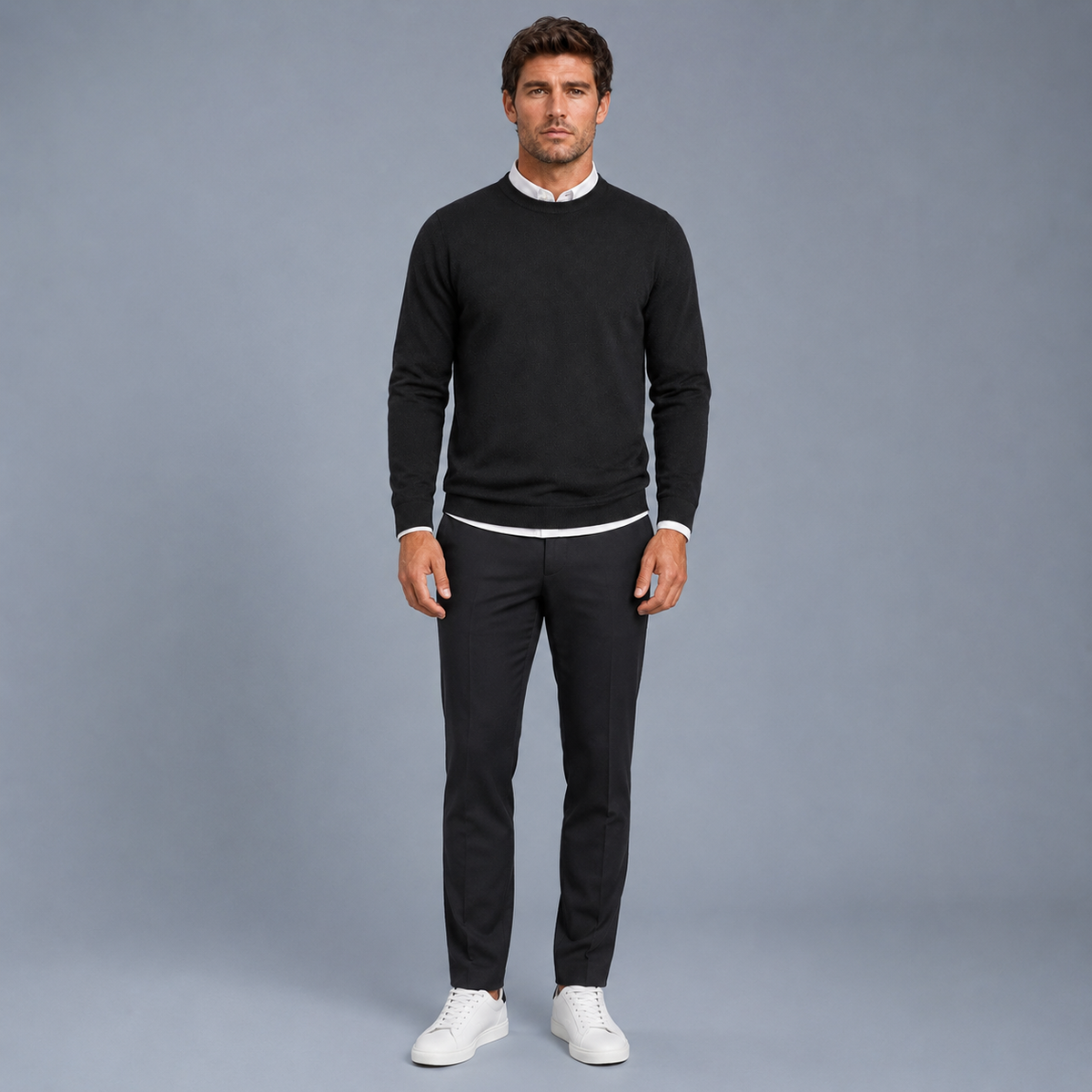 Men's Crew Neck Oversized Knit Pullover Jumper
