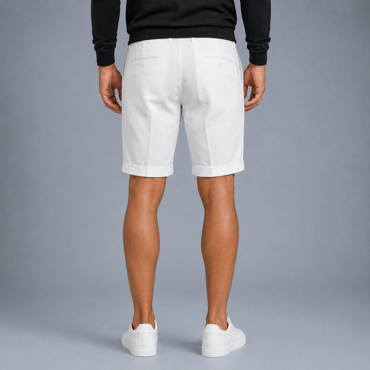 Men's Linen Straight Fit Knee Length Shorts