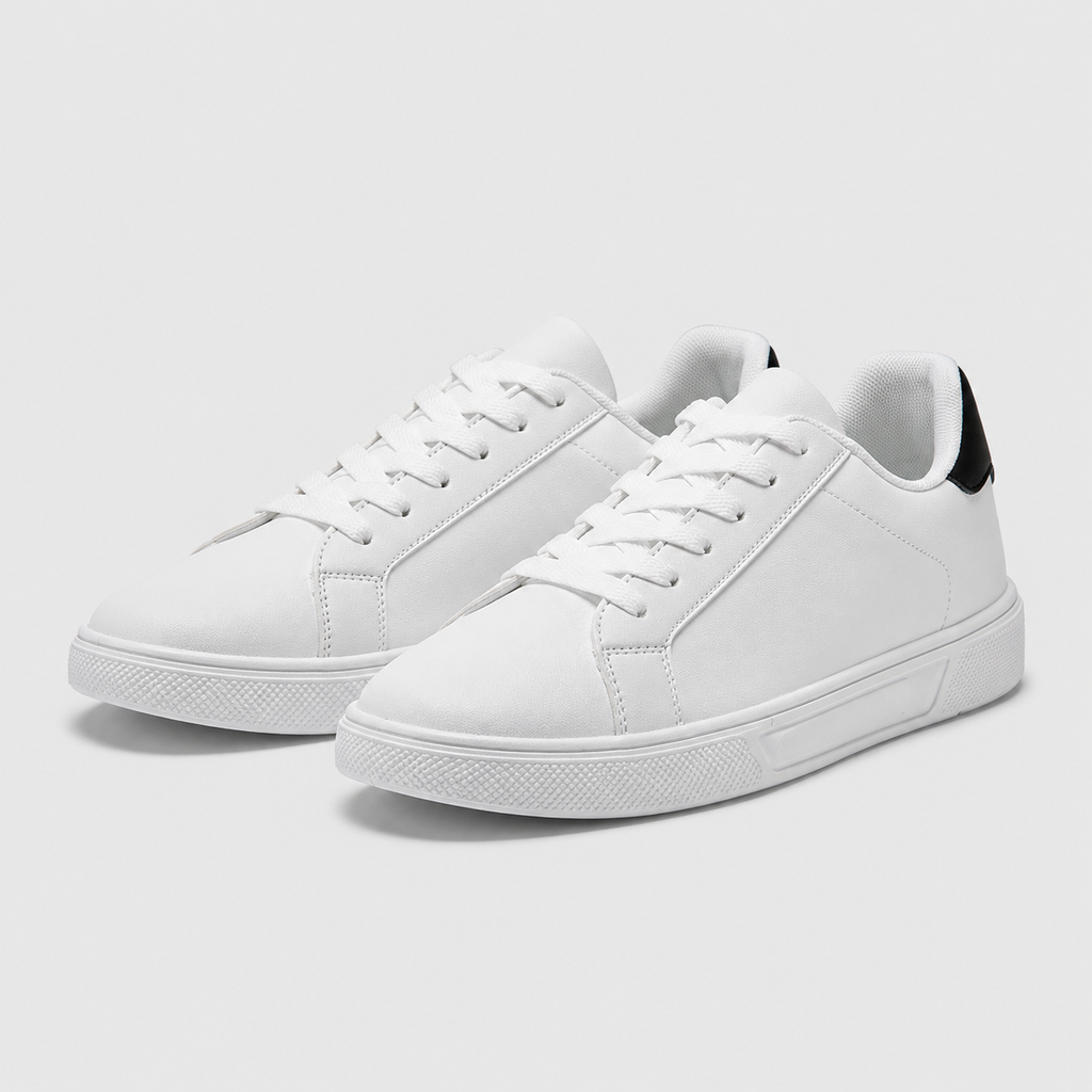 Men's PU Leather Smart Casual White Sneakers