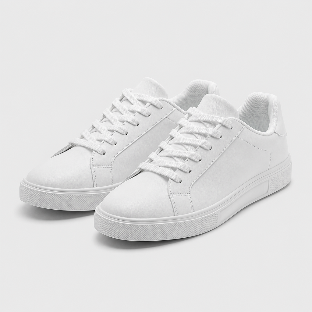 Men's PU Leather Smart Casual White Sneakers