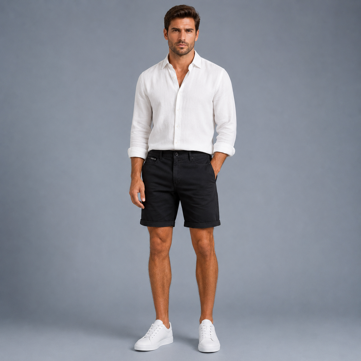 Men's Oversized Stretch Cotton Shorts