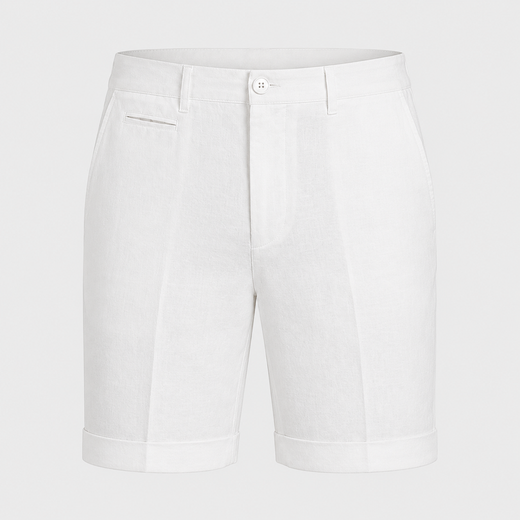 Men's Linen Straight Fit Knee Length Shorts