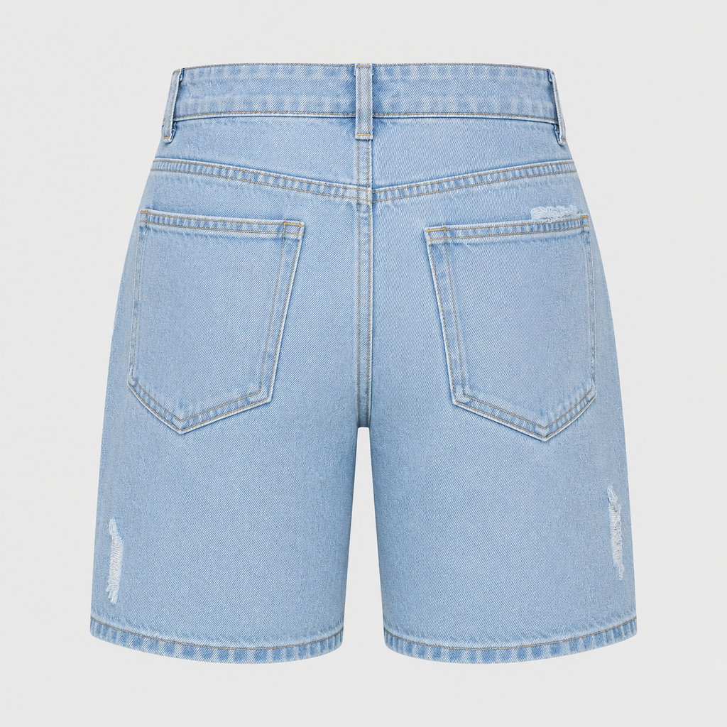 Men's Distressed Loose Straight Denim Shorts