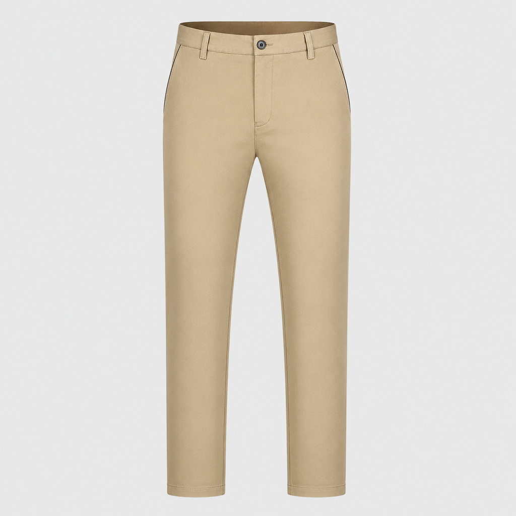 Men's Cotton High Waist Straight Leg Trousers