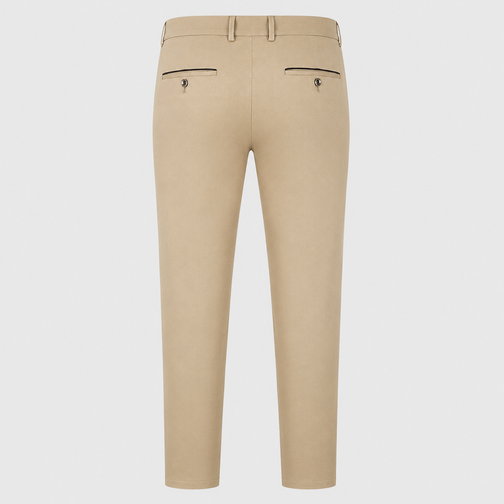 Men's Cotton High Waist Straight Leg Trousers