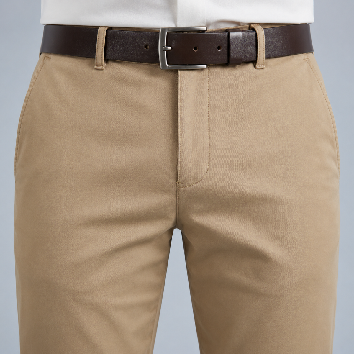 Men's Cotton High Waist Straight Leg Trousers