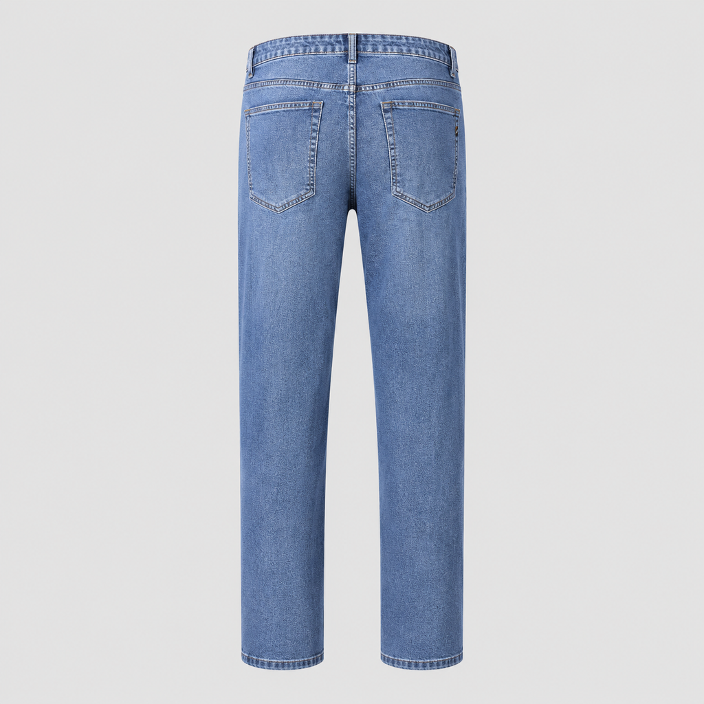 Men's Slim Straight Elastic Cotton Jeans