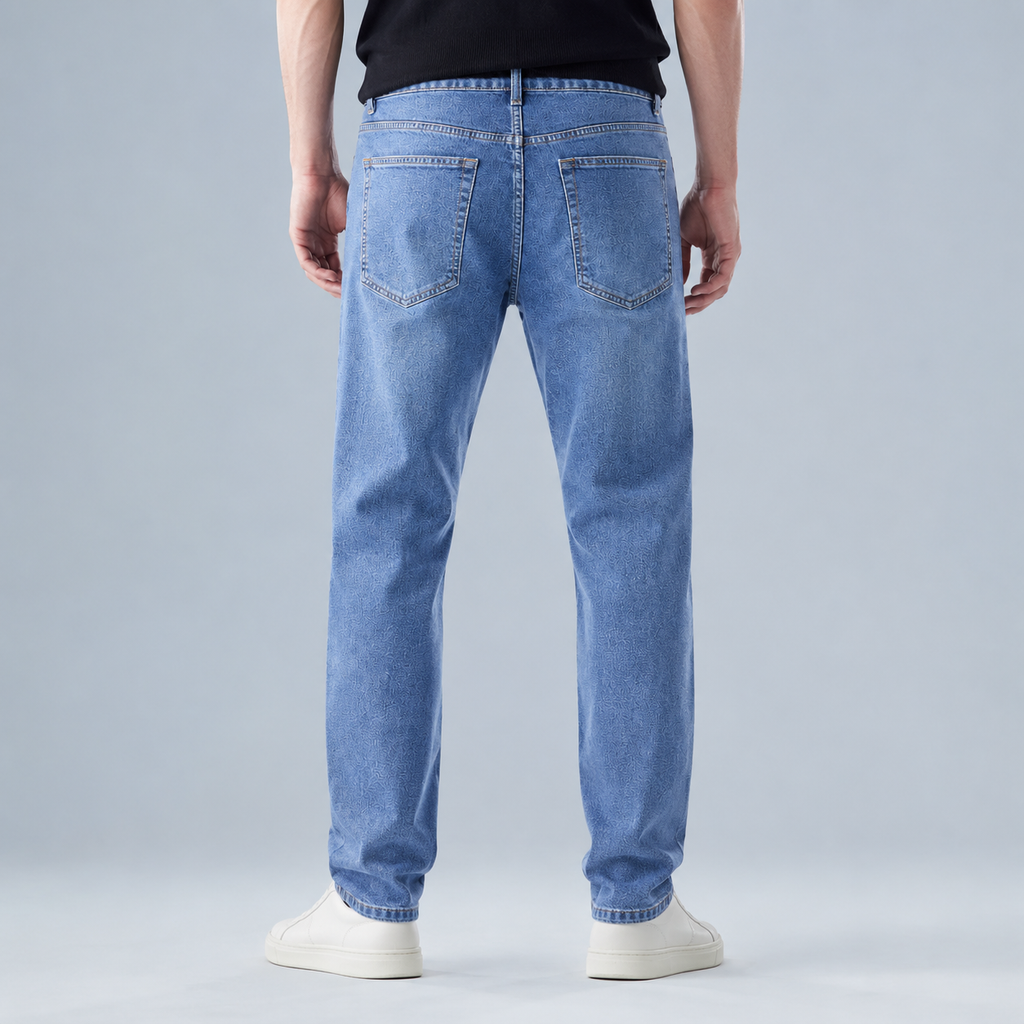 Men's Slim Straight Elastic Cotton Jeans