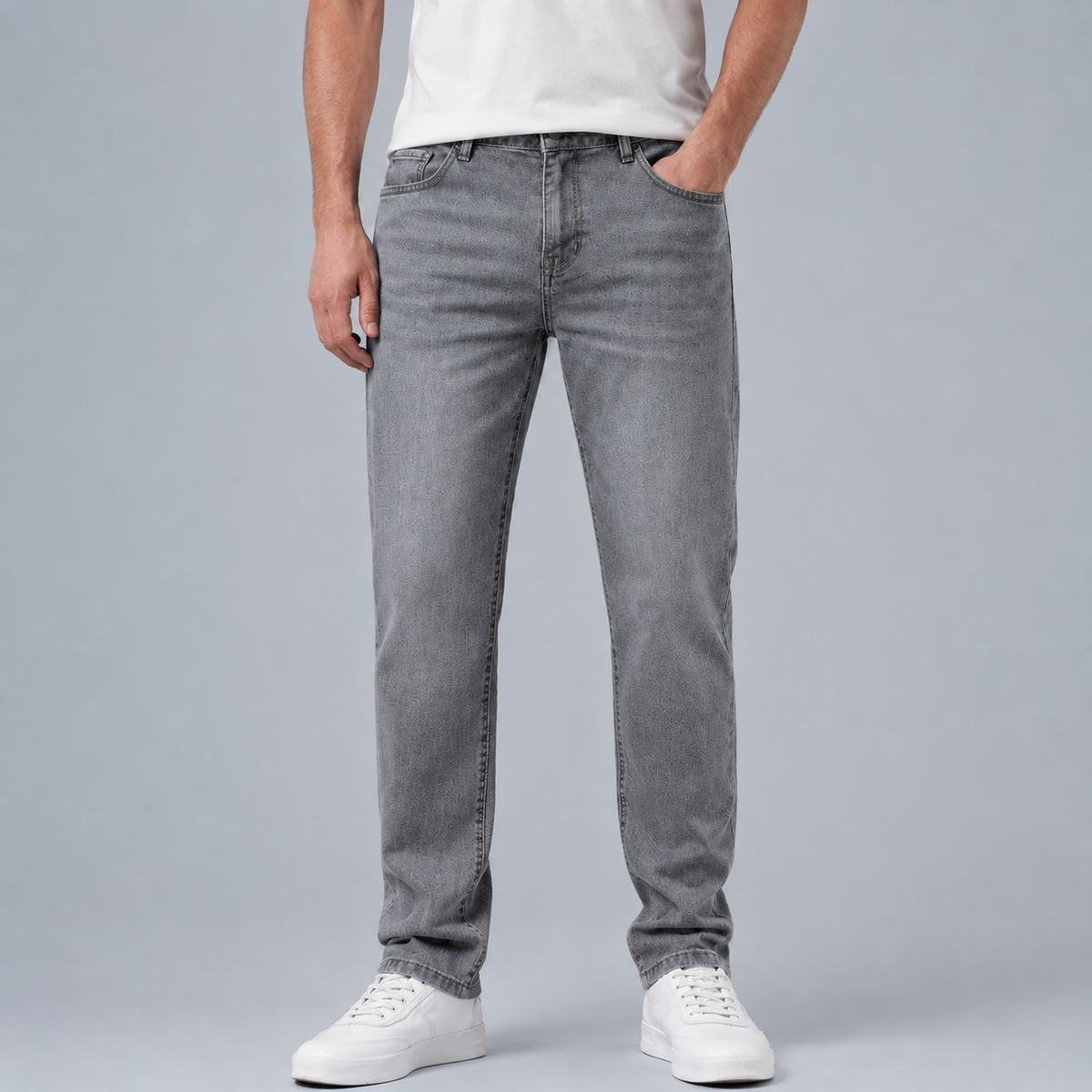 Men's Slim Straight Elastic Cotton Jeans