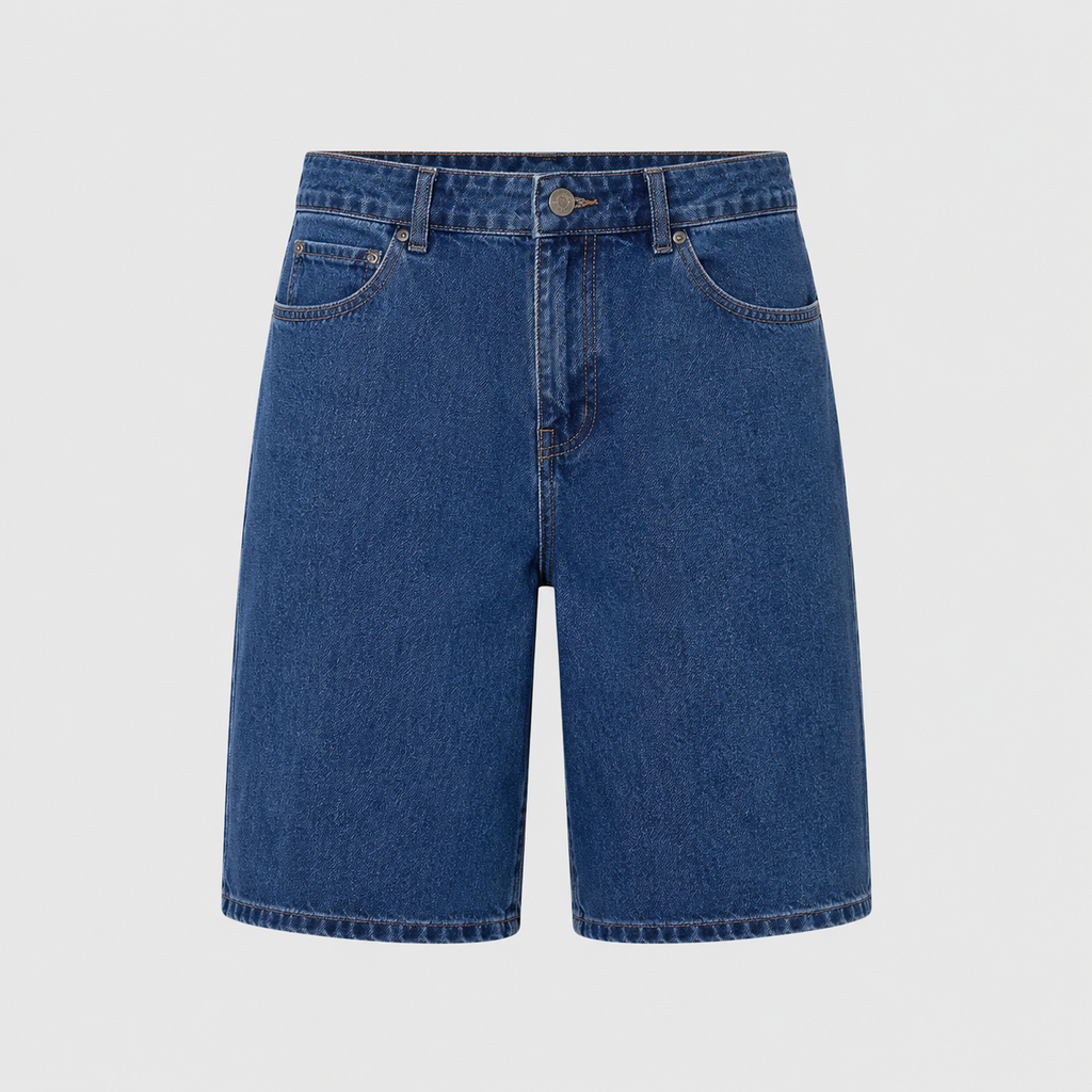 Men's Straight Stretch Denim Knee Length Shorts