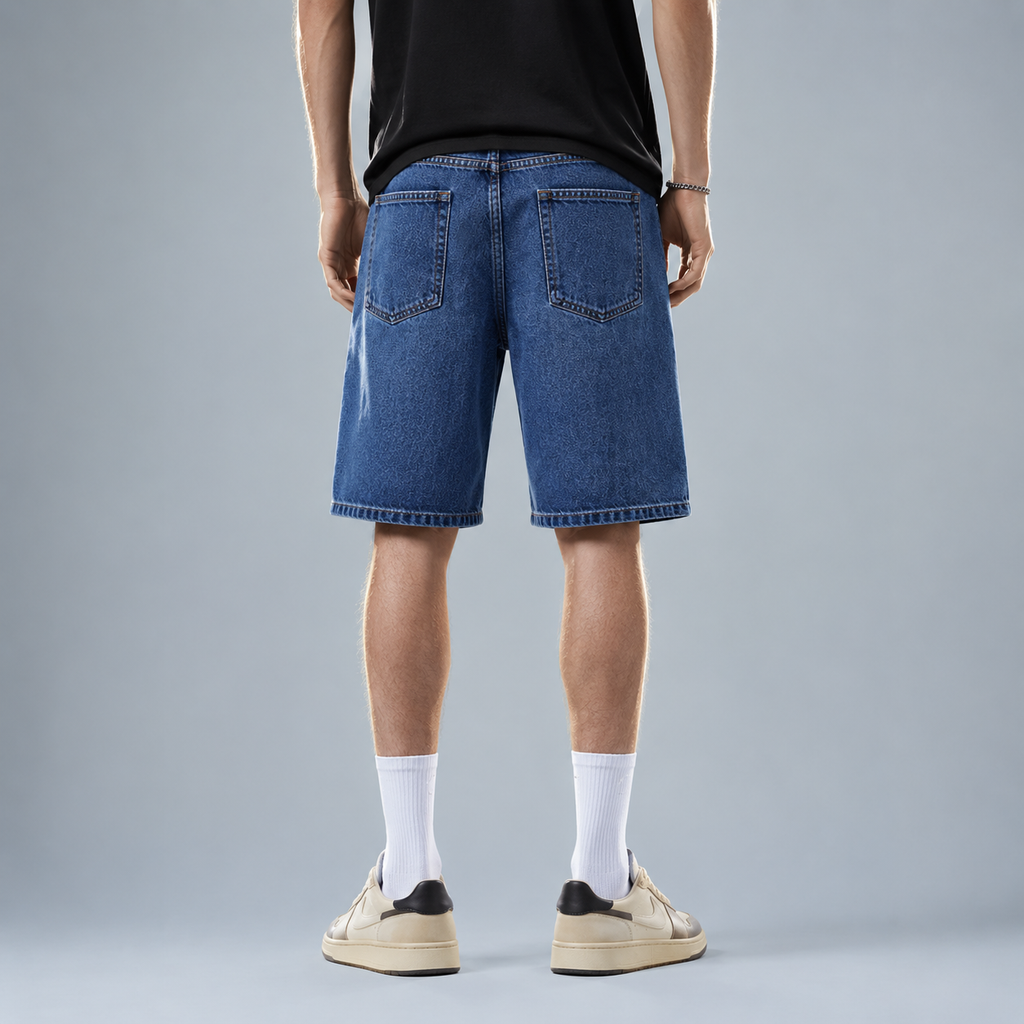 Men's Straight Stretch Denim Knee Length Shorts