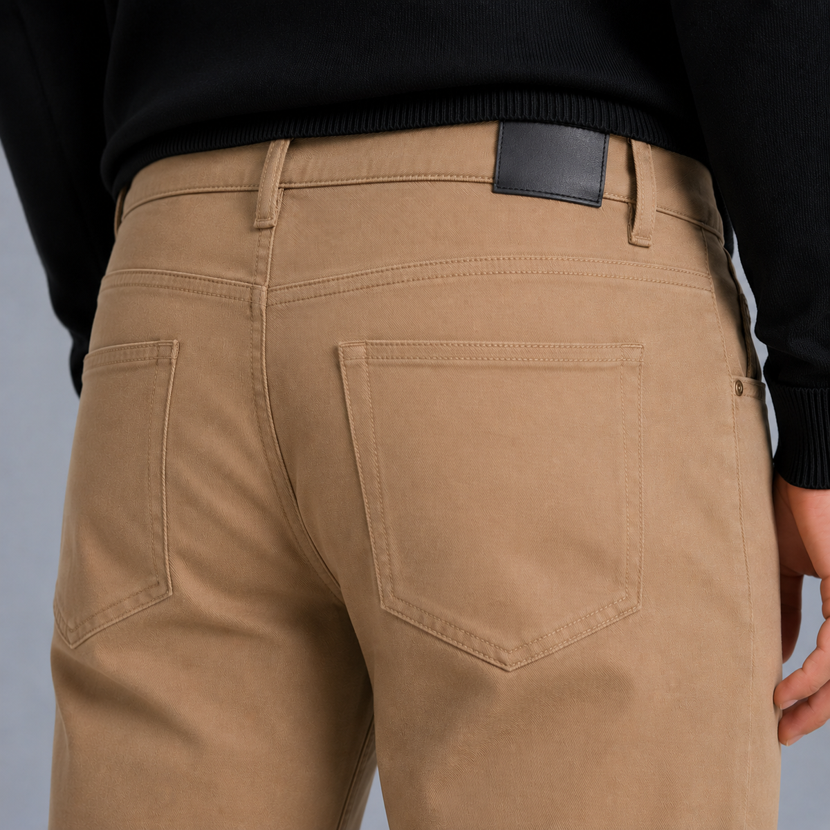 Men's Slim Fit Cotton Formal Zip Pocket Trousers