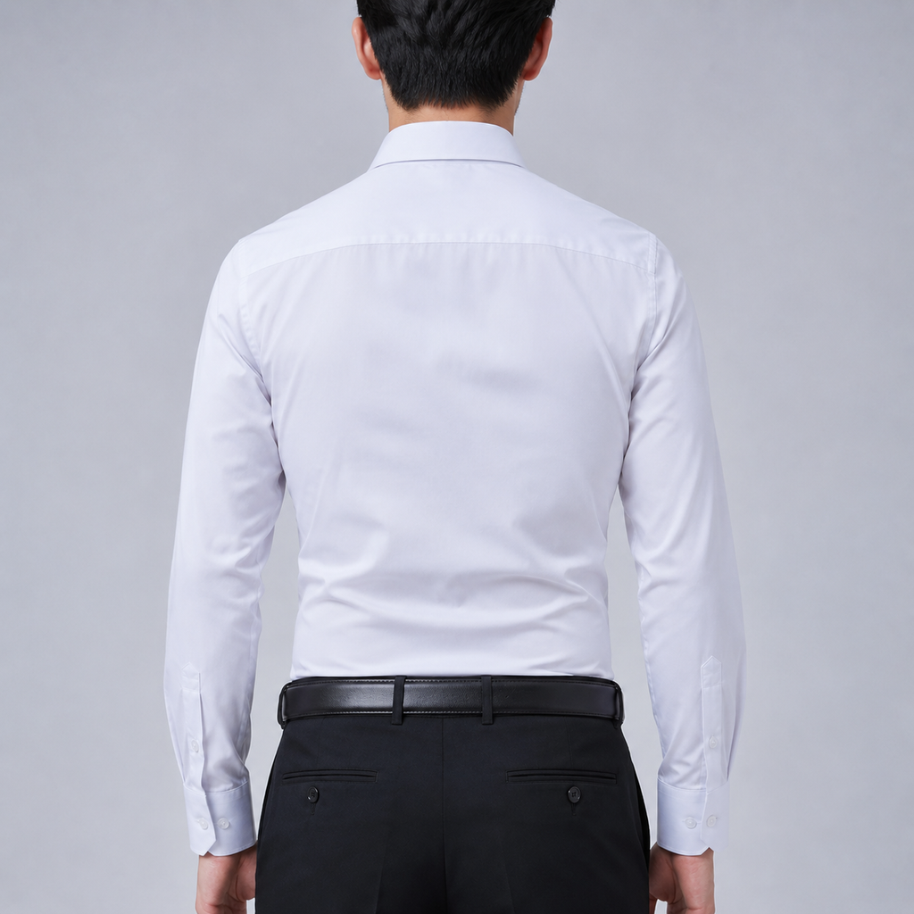 Men's Slim Fit Long Sleeve White Shirt