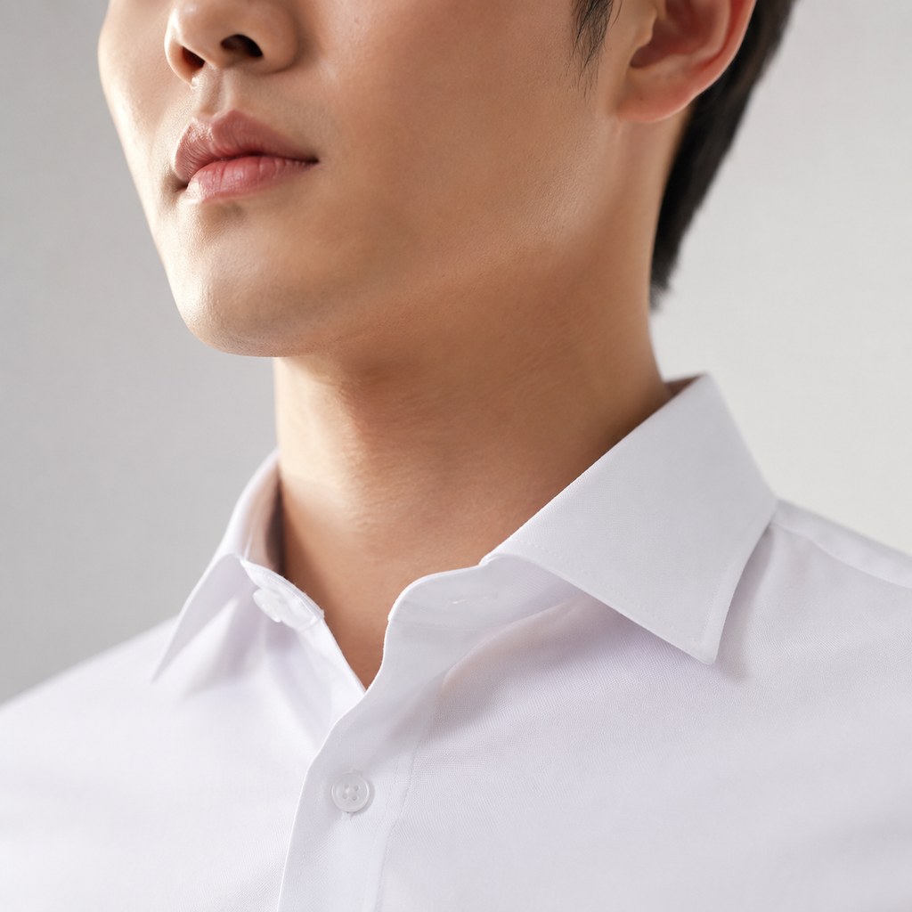 Men's Slim Fit Long Sleeve White Shirt