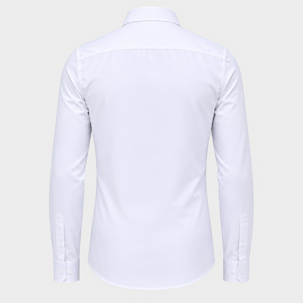 Men's Slim Fit Long Sleeve White Shirt