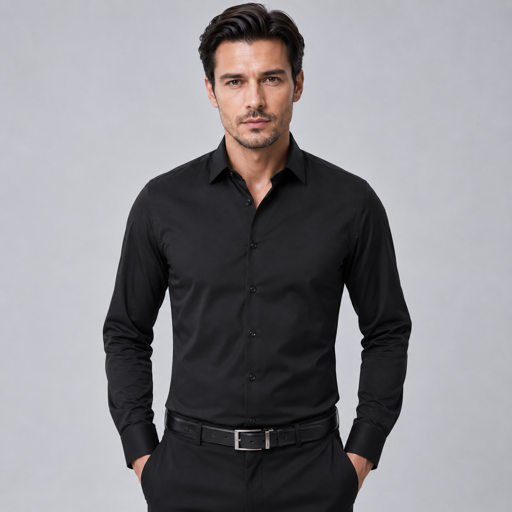 Men's Wrinkle-Free Stretch Formal Dress Shirt