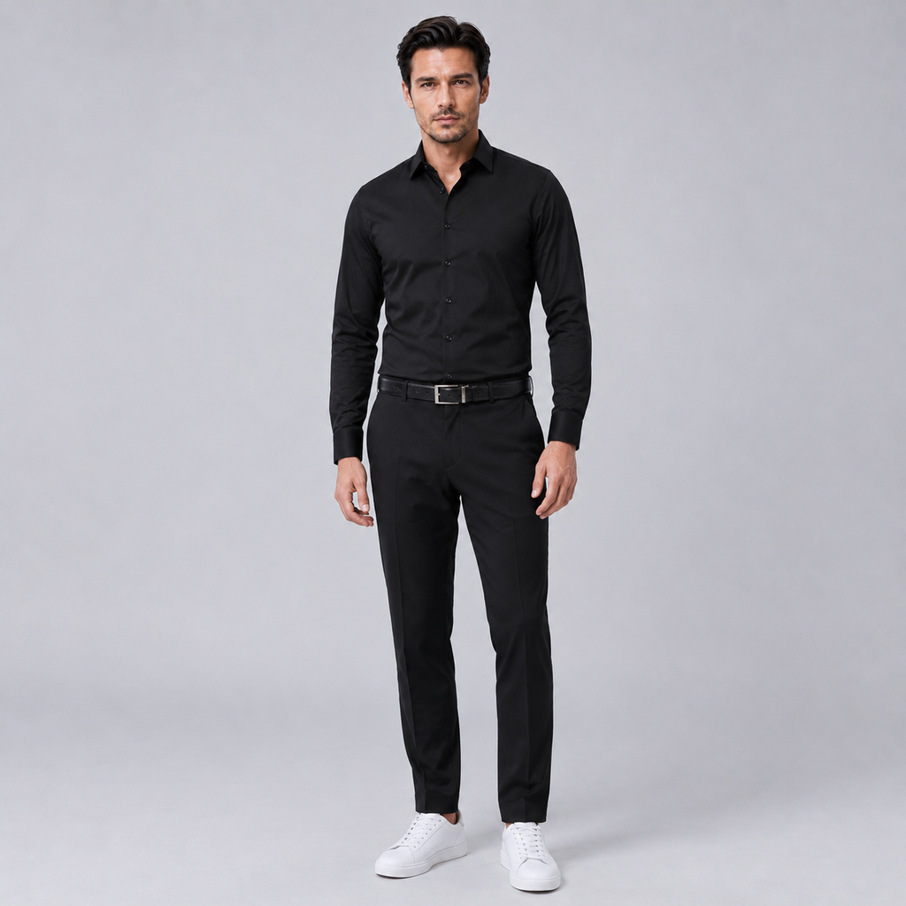 Men's Wrinkle-Free Stretch Formal Dress Shirt