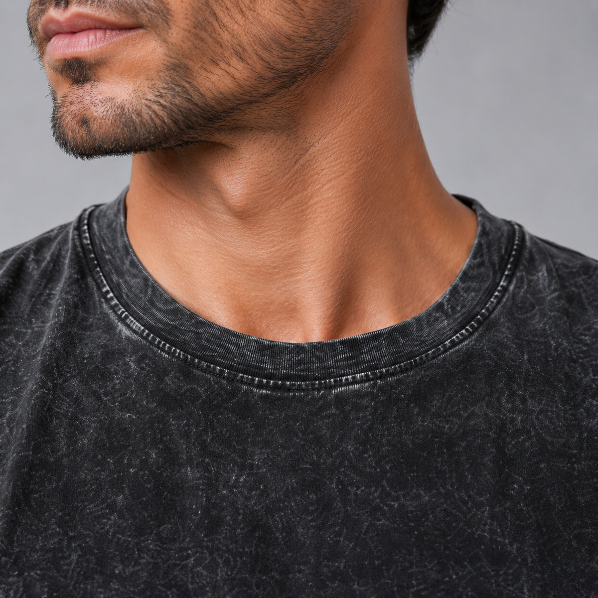 Men's 100% Cotton Wash Crew Neck T-Shirt