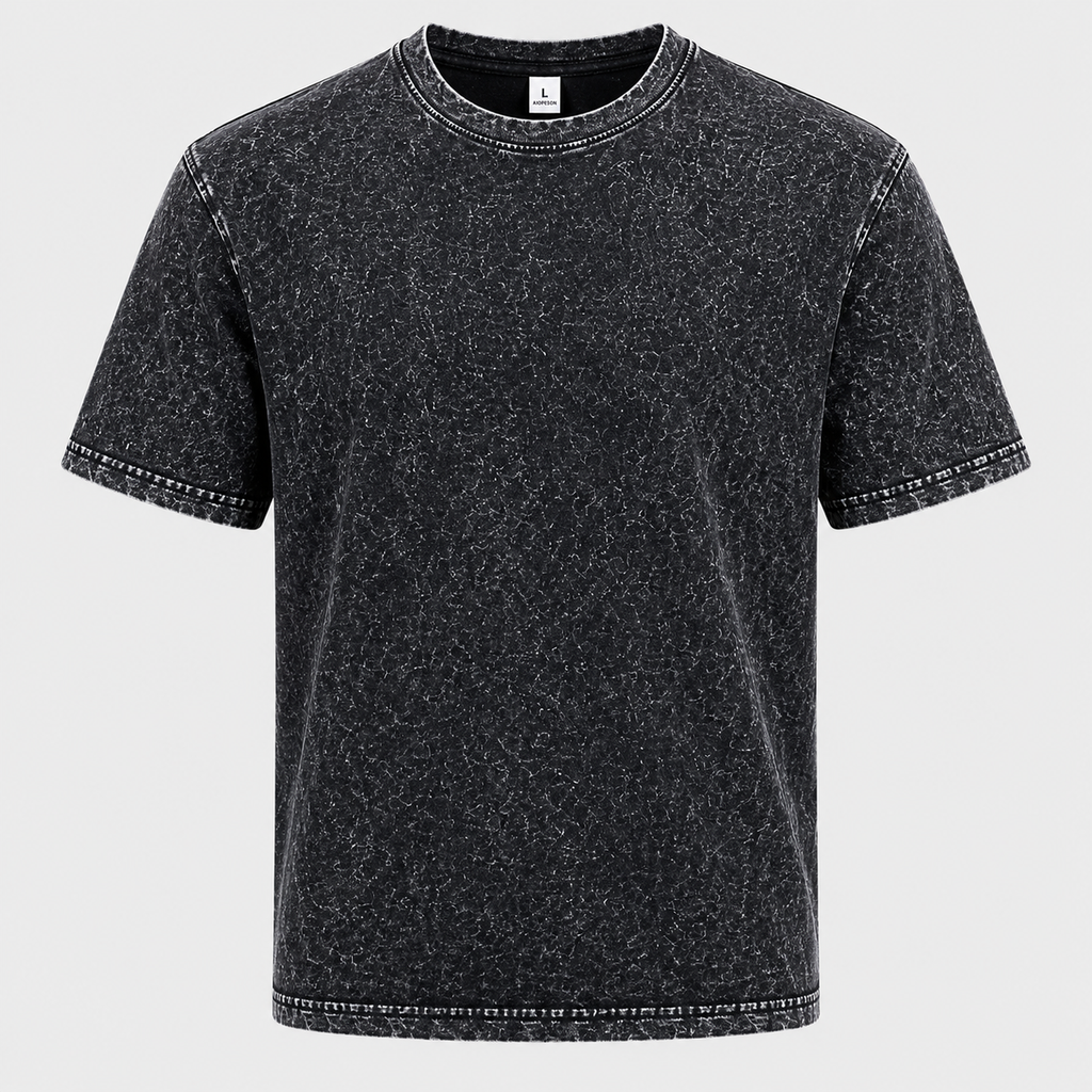 Men's 100% Cotton Wash Crew Neck T-Shirt