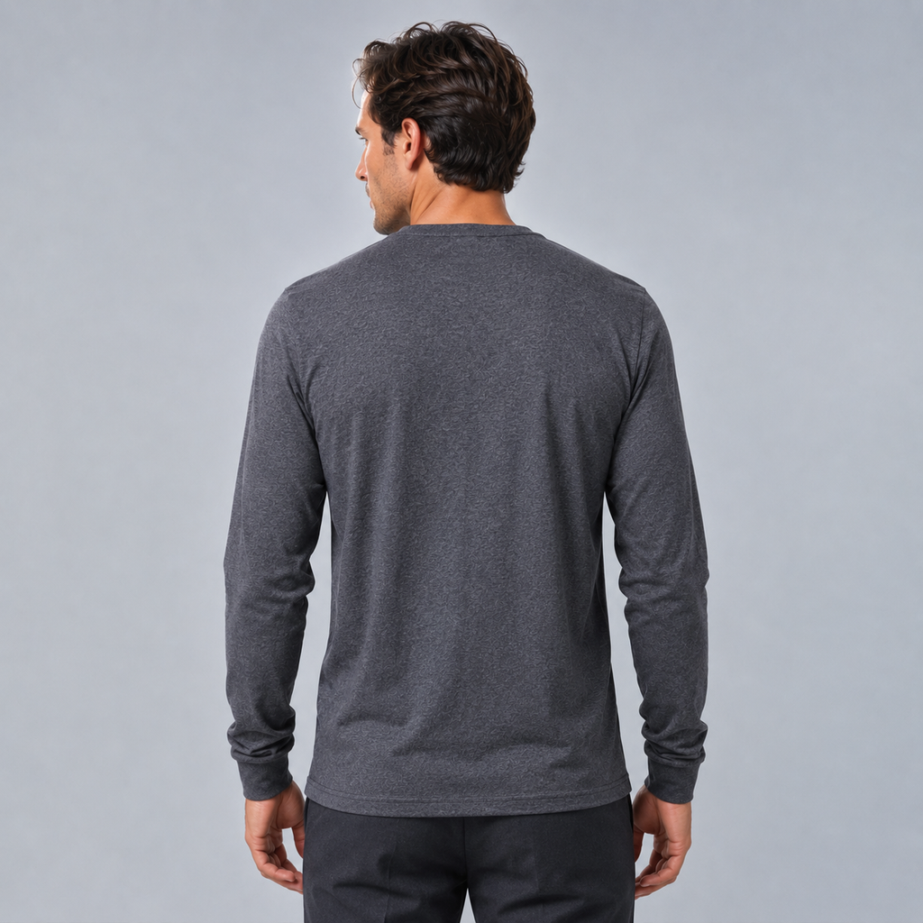 Men's 100% Cotton Letter Print Long Sleeve Tee